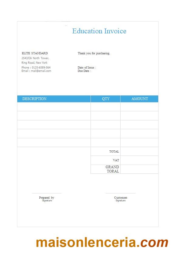 Darmowy szablon faktury edukacyjnej w formatach Word i PDF